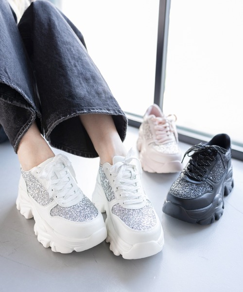 Tttt 様　MASU グリッタースニーカー M A S U“煌めくグリッター”のボリュームスニーカー、シューズブランド