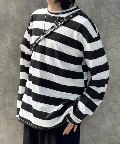 【関税込み】Solid Homme マルチカラー ボーダー 長袖Tシャツ β MEN tシャツ ラグウォームボーダー長袖Tシャツ メンズ