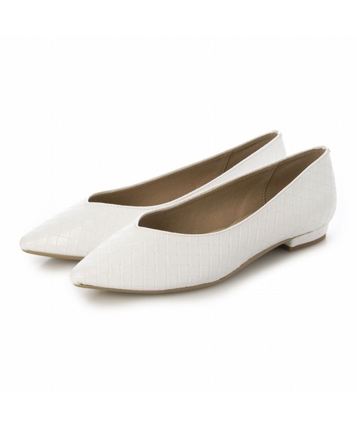 Fin（フィン） パンプス Vカットメッシュフラットシューズ「低反発