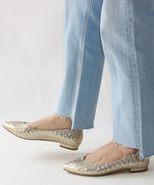 Fin（フィン） パンプス Vカットメッシュフラットシューズ「低反発