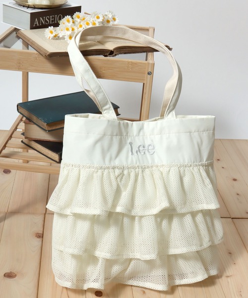 Lee（リー） トートバッグ 大きめ ワンポイントロゴ刺繍 ティアード