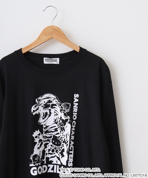 sanrio（サンリオ） tシャツ ゴジラ・サンリオキャラクターズ長袖T