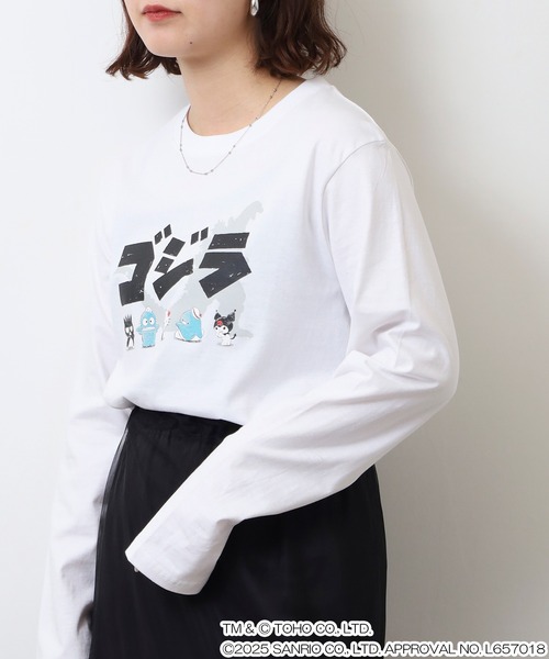 sanrio（サンリオ） tシャツ ゴジラ・サンリオキャラクターズ長袖T