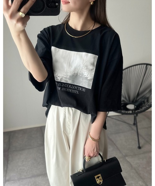 Eclat one tシャツ 「Eclat one」フォトプリント ロゴ ビッグサイズT