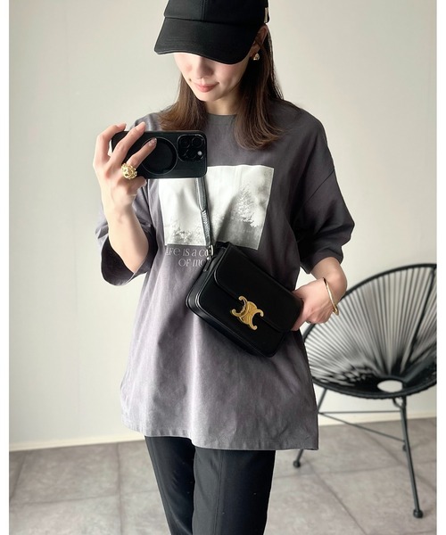 Eclat one tシャツ 半袖 「Eclat one」フォトプリント ロゴ ビッグ