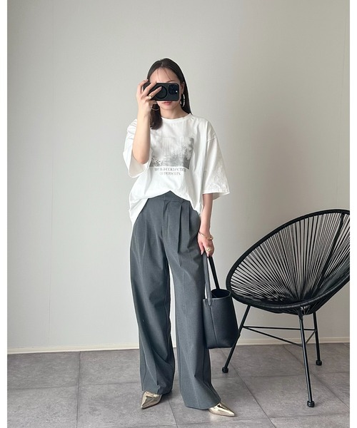Eclat one tシャツ 半袖 「Eclat one」フォトプリント ロゴ ビッグ