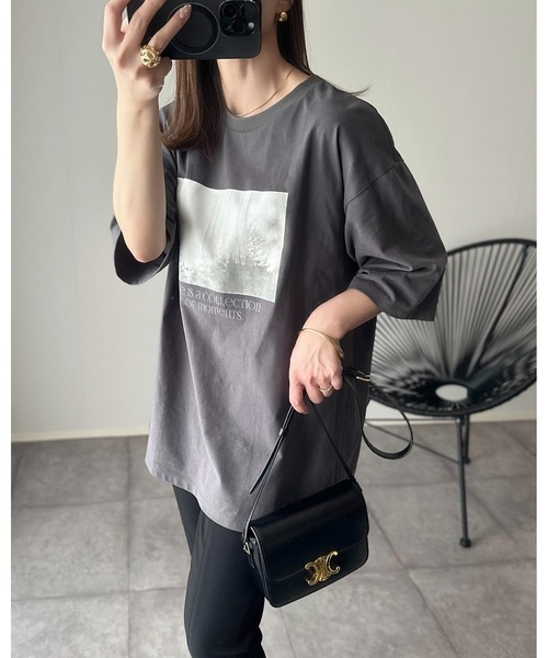 Eclat one tシャツ 「Eclat one」フォトプリント ロゴ ビッグサイズT