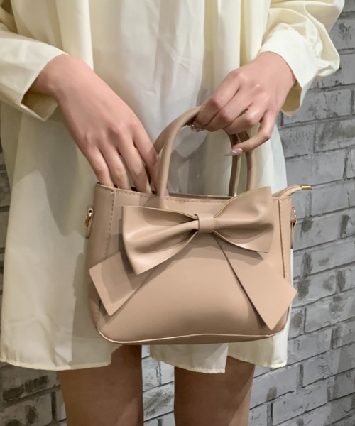 Mejoul ショルダーバッグ バッグ PU リボンショルダー トート バッグ