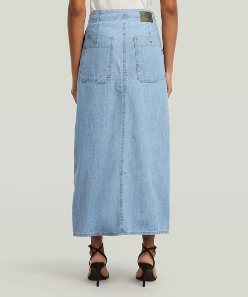 G-STAR RAW スカート BELTED CARGO LONG SKIRT/ベルトディテールデニム
