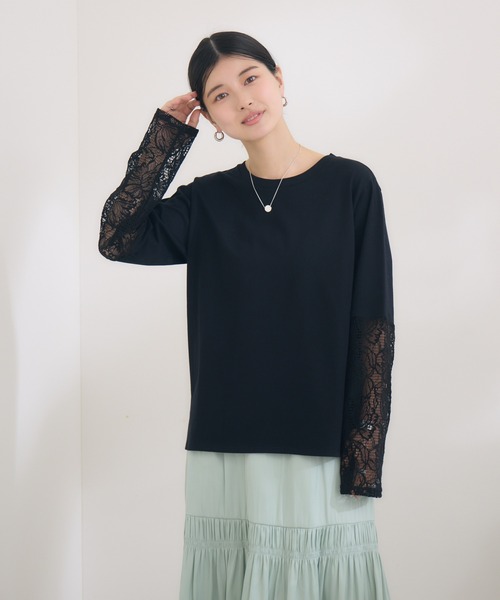 tシャツ 「KATHARINE ROSS」日本製 スクエアレース袖デザインプルオーバー レディース KATHARINE ROSS tシャツ 「KATHARINE ROSS」日本製 スクエア