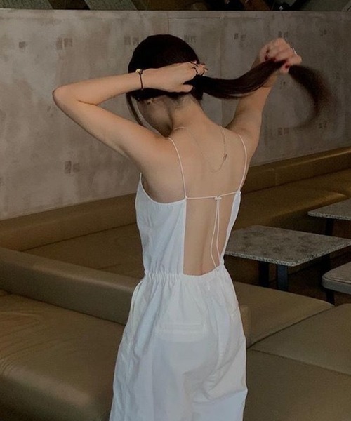 SUWDEE サロペット オーバーオール back open camisole salopette 