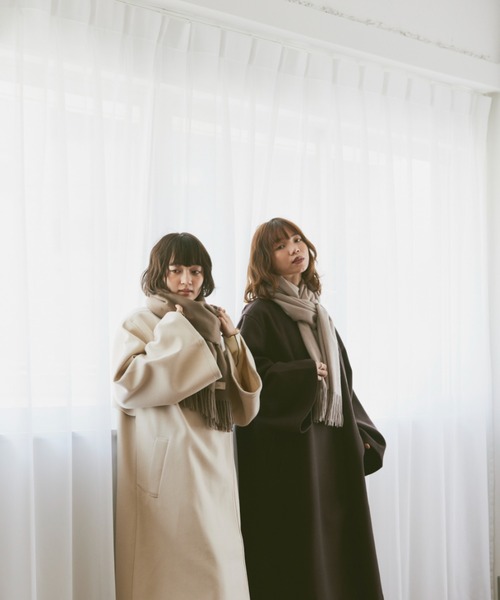 「moi tytto」 ノーカラーコート SMALL ナチュラル レディース_画像9