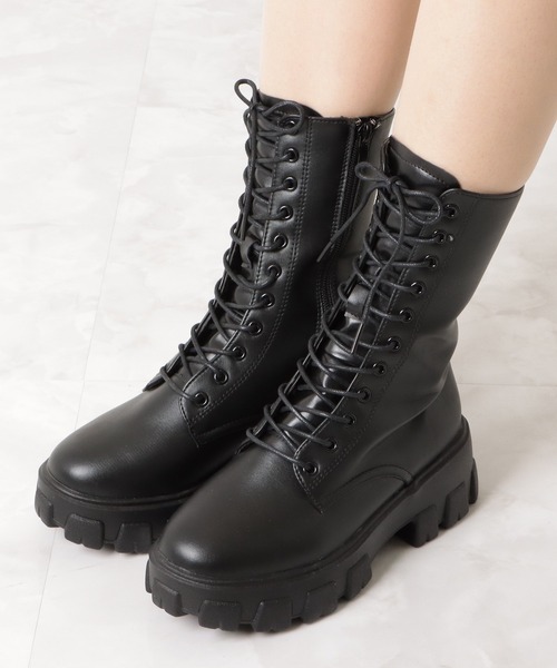 goroブラックレザー ハイカット レディースワークブーツ25㎝ goroブラックレザー ハイカット レディースワークブーツ25㎝ goro