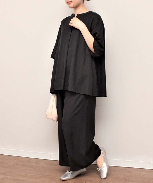 「MB mint breeze」 半袖ブラウス LL ブラック レディース_画像3