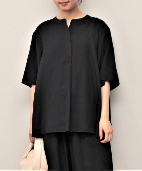 「MB mint breeze」 半袖ブラウス LL ブラック レディース_画像4