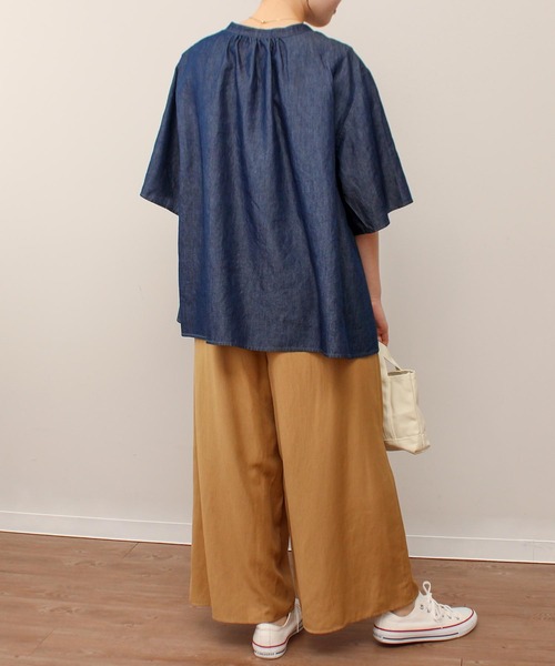 「MB mint breeze」 半袖ブラウス LL ブラック レディース_画像7