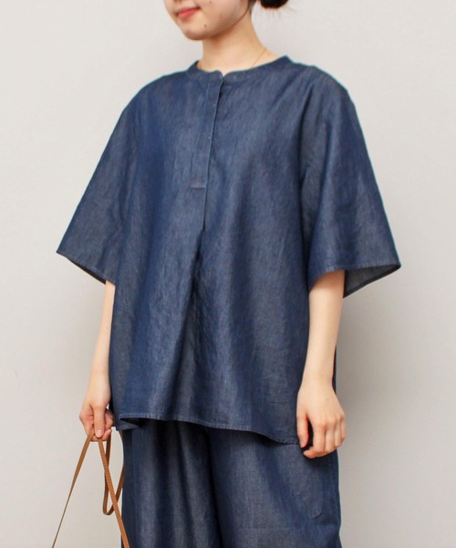 「MB mint breeze」 半袖ブラウス LL ブラック レディース_画像9