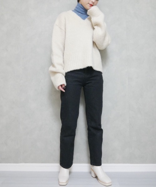 「Reurie'」 Vネックニット FREE ベージュ レディース_画像4