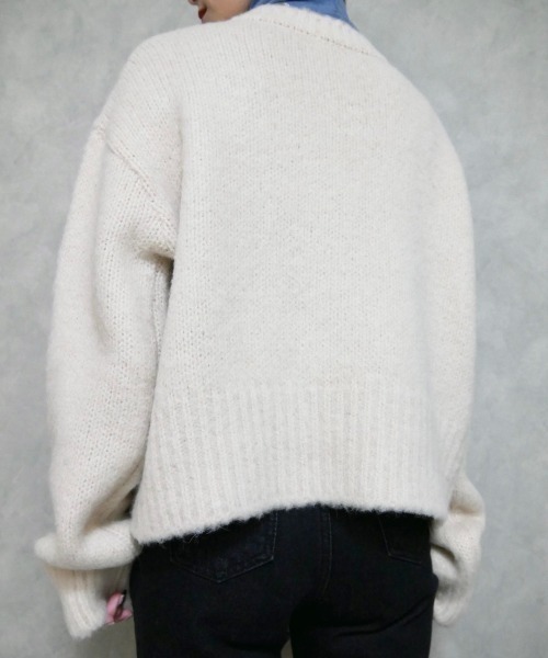 「Reurie'」 Vネックニット FREE ベージュ レディース_画像7