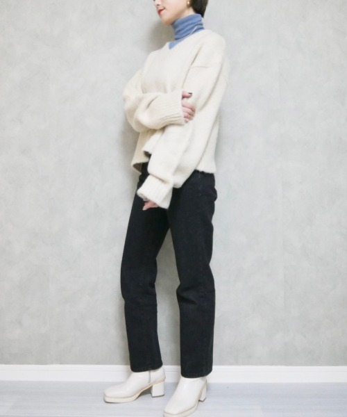 「Reurie'」 Vネックニット FREE ベージュ レディース_画像8