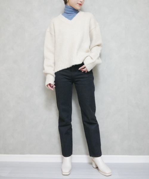 「Reurie'」 Vネックニット FREE ベージュ レディース_画像9