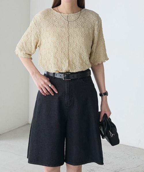 【tal by yumi.】楊柳レースジャガード 半袖プルオーバー sddefault.jpg