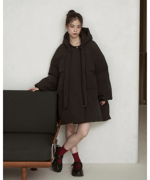 moi tytto（モイテュット） ブルゾン アウター 取り外しフード付き中綿