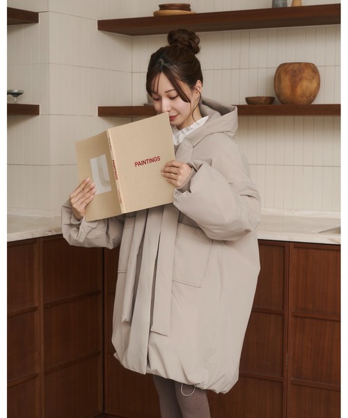 moi tytto2025新作取り外しフード付き中綿ダウンコート新品タグ付き moi tytto（モイテュット） ブルゾン アウター 取り外しフード付き中綿