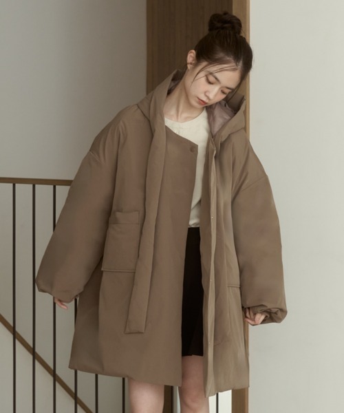 moi tytto（モイテュット） ブルゾン アウター 取り外しフード付き中綿