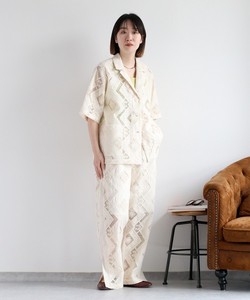 Vintage 総レース 刺繍 コットン ブラウス ジャケット cepo（セポ） ブラウス シャツ 「セットアップ対応」コットンレース