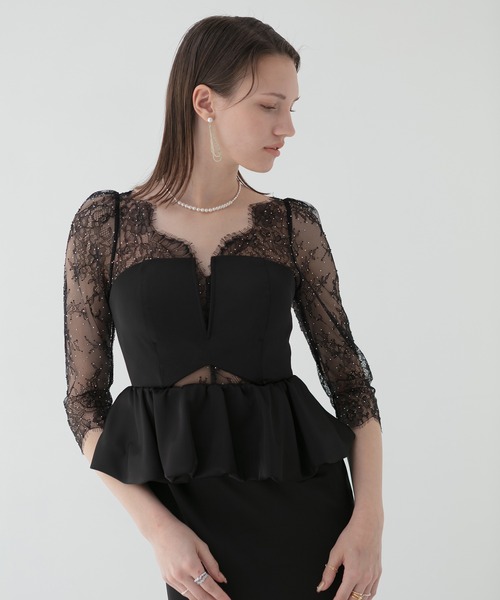 リナ　leja ブラック パーティードレス リナ leja ブラック パーティードレス 結婚式ドレス・パーティー