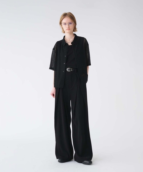 selle glant シャツ LACE SHEER REGULAR COLLAR SHIRT/レース