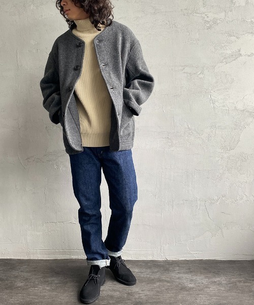 Danton（ダントン） ノーカラージャケット 42 グレー レディース