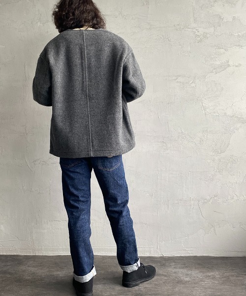 DANTON コート サイズ42 グレー Danton 「DANTON」 ノーカラージャケット 42 グレー レディース