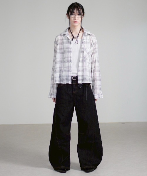Chikashitsu+（チカシツプラス） シャツ 「Chikashitsu +」cropped