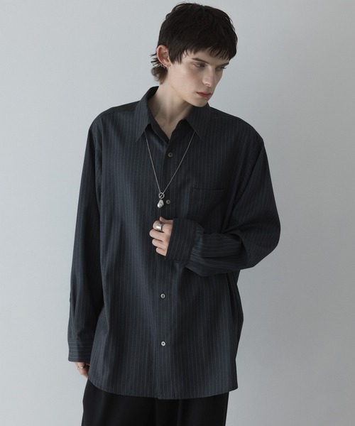 remer シャツ loose basic oversize shirt - TR wool / ルーズ remer シャツ loose basic oversize shirt - TR wool / ルーズ