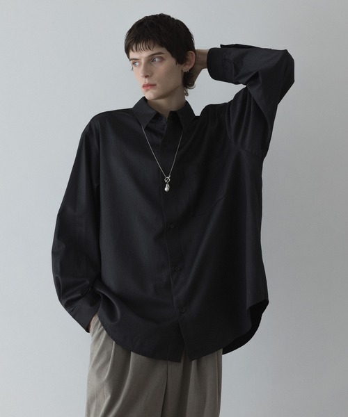 remer シャツ loose basic oversize shirt - TR wool / ルーズ