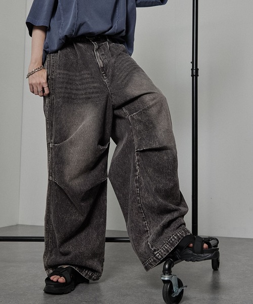 ANDREA&CO ラップデザインデニムパンツ 13oz Rigid Curve Denim / 13オンスリジットカーブデニム