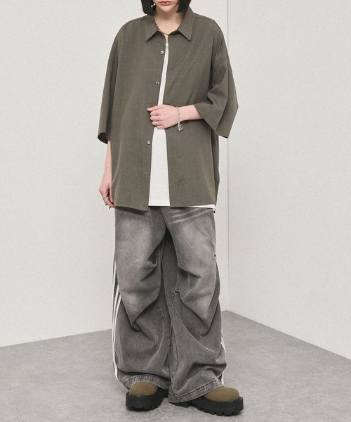 ジーンズ 「Alfred Alex」Vintage Side-Line Wide Denim Pants/サイド