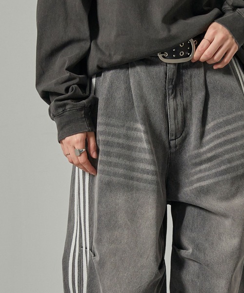 ジーンズ 「Alfred Alex」Vintage Side-Line Wide Denim Pants/サイド