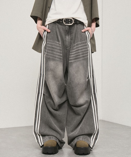 ジーンズ 「Alfred Alex」Vintage Side-Line Wide Denim Pants/サイド