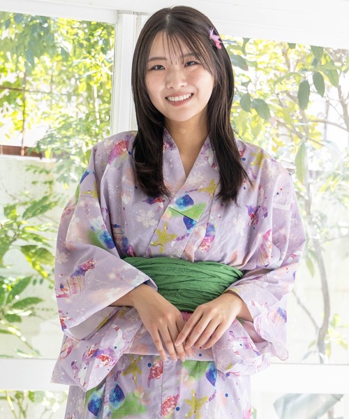 ScoLar（スカラー） 浴衣 652330：キャラ・クラゲ・ネコ 3柄展開浴衣