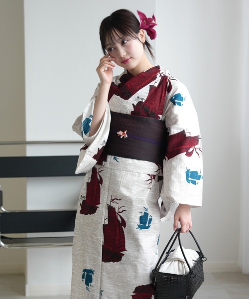 utatane 浴衣 ひとりで着れる！かんたん二部式浴衣セット ニコ