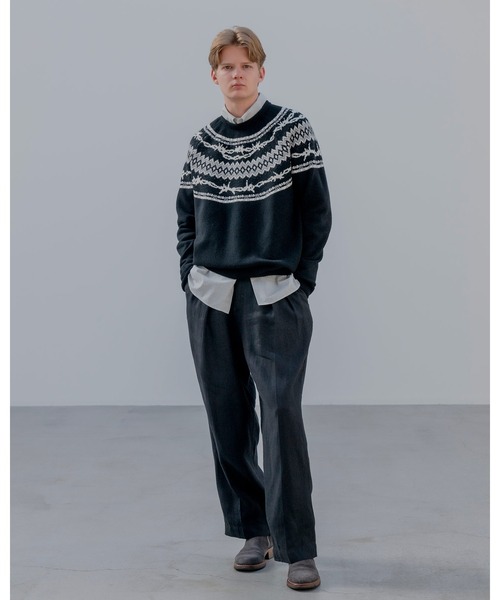 uniform experiment カラーブロックニットセーター uniform experiment セーター ニット ENTANGLED NORDIC SWEATER メンズ