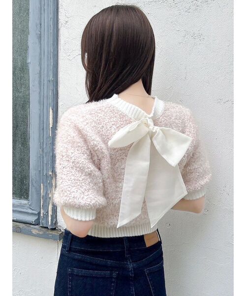 ニット セーター 2WAYバックリボンヘアリーニット レディース dazzlin ニット セーター 2WAYバックリボンヘアリーニット