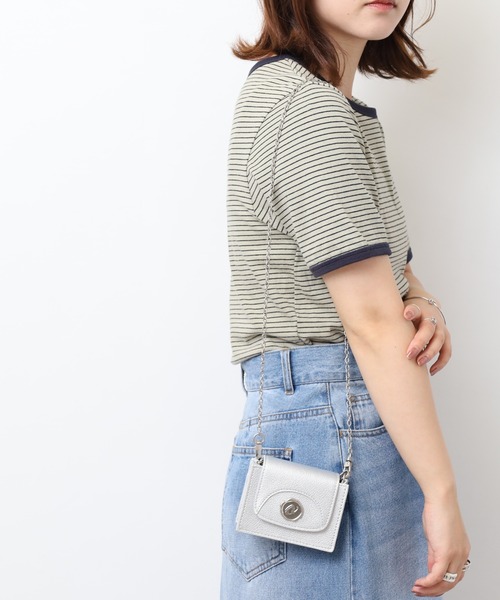 ●NERDY● Stamp 2-way ミニ チェーンバッグ (3色) NERDY ショルダーバッグ バッグ スタンプ2WAYミニチェーンバッグ