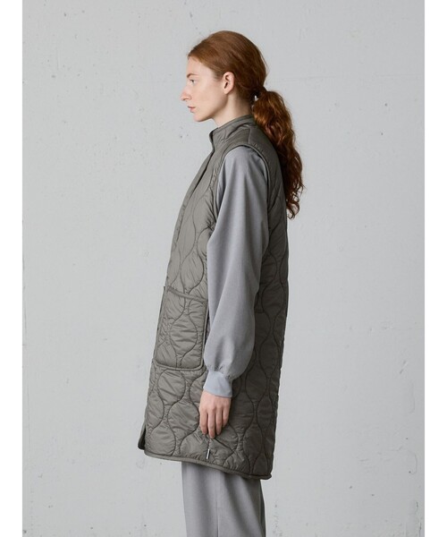 Midi Umi ミディウミ long vest ロングベスト グレー MidiUmi（ミディウミ） ベスト ジレ キルティングリバーシブルベスト