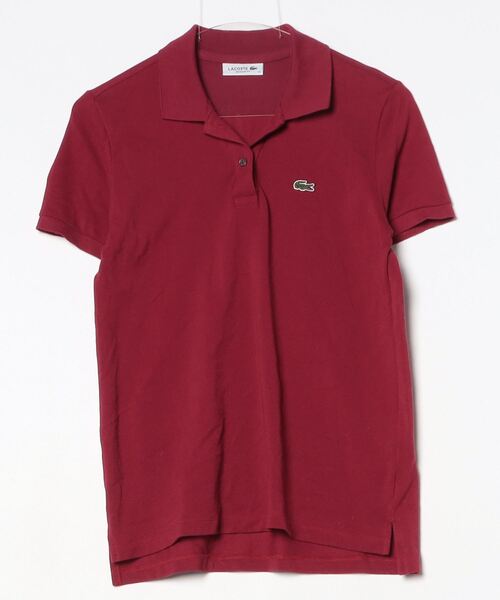 「LACOSTE」 半袖ポロシャツ 34 ワインレッド レディース