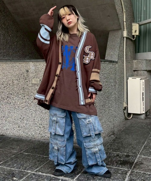 キャンディストリッパー CND COLLEGE DAMAGE CARDIGAN Candy Stripper（キャンディーストリッパー） カーディガン CND