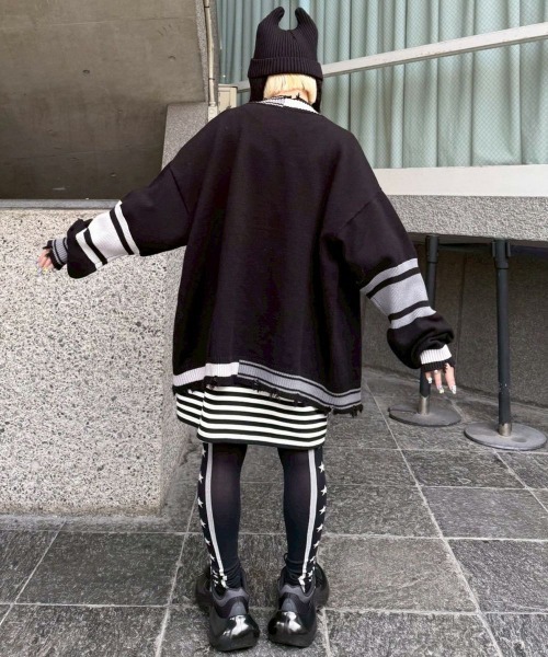 キャンディストリッパー CND COLLEGE DAMAGE CARDIGAN セール】CND COLLEGE DAMAGE カーディガン（カーディガン/ボレロ